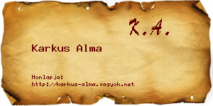Karkus Alma névjegykártya